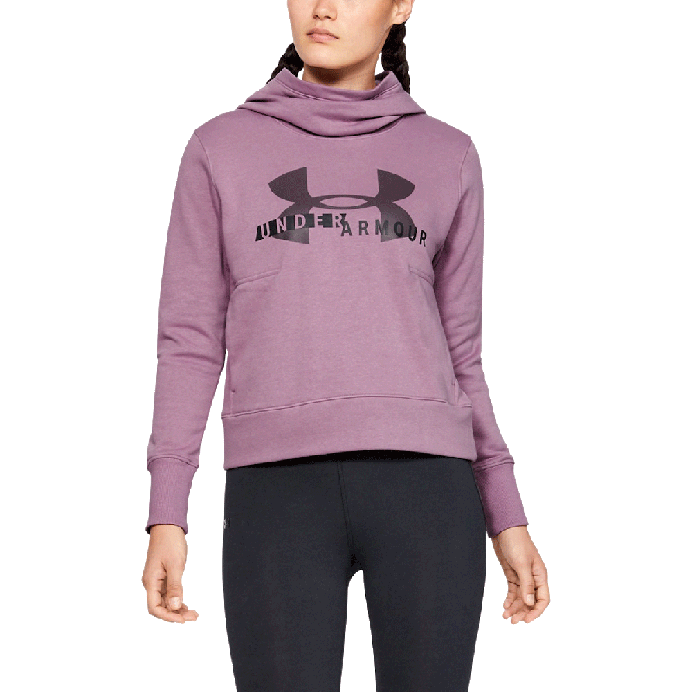 Under Armour Women's Hustle Fleece Hoodie, Purple,XS - US